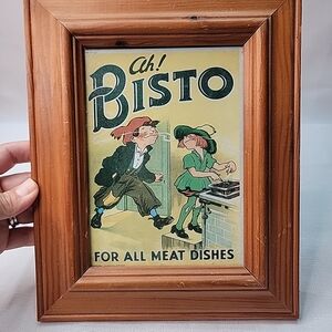 Vintage Bisto Art Print in Brown Frame
